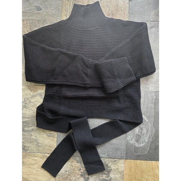 RAILS Raphael Sweater Back Tie Merino Wool Sz XS Coquette Mockneck Boxy … - Picture 10 of 10